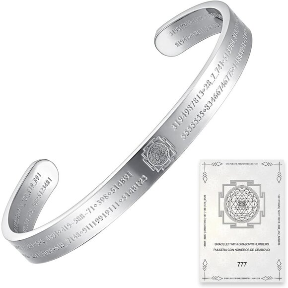 Stainless Steel Numeric Cuff Bracelet Unisex Adult Durable 60 Engraved Numbers - Picture 1 of 9